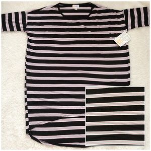 NWT - Lularoe Irma (pastel pink/blue/white) stripe